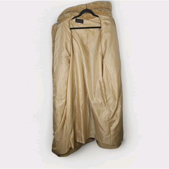 Vintage Marena Marena Two Coat Tan Womens 3X Long Sherpa Overcoat w Hat - Picture 3 of 16